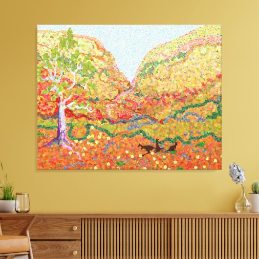 オーストラリアのアウトバック印象派の風景 キャンバスプリント (インサイチュ (リビング))