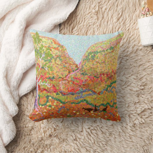 オーストラリアのアウトバック風景画 クッション (ブランケット)