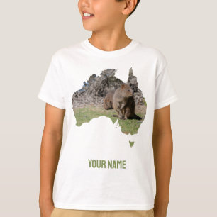 オーストラリアのアウトライン形状クッカグラス Tシャツ