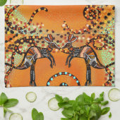 オーストラリアのアート キッチンタオル (折り畳み)