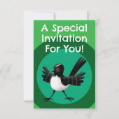 オーストラリアのウィリー・ワグテールの漫画 招待状 (裏面)