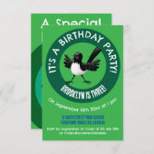 オーストラリアのウィリー・ワグテールの漫画 招待状 (正面/裏面)