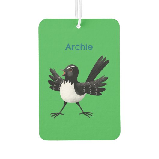 オーストラリアのウィリー・ワグテールパーソナライズされた漫画 カーエアーフレッシュナー (裏面)