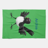 オーストラリアのウィリー・ワグテールパーソナライズされた漫画 キッチンタオル (横)