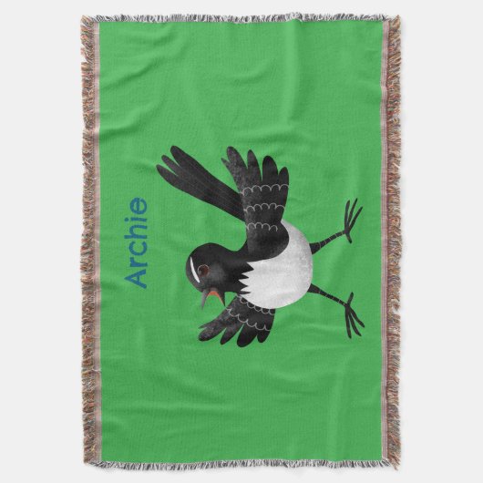 オーストラリアのウィリー・ワグテールパーソナライズされた漫画 スローブランケット (正面縦)