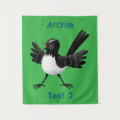 オーストラリアのウィリー・ワグテールパーソナライズされた漫画 タペストリー (正面)