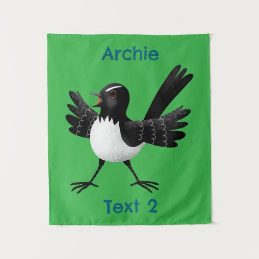 オーストラリアのウィリー・ワグテールパーソナライズされた漫画 タペストリー (正面)