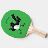 オーストラリアのウィリー・ワグテールパーソナライズされた漫画 卓球ラケット (横)