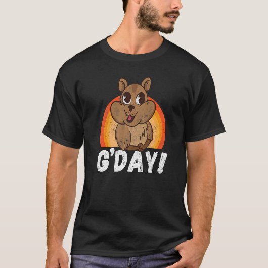 オーストラリアのウォンバットのかわいい動物の日 Tシャツ (正面)