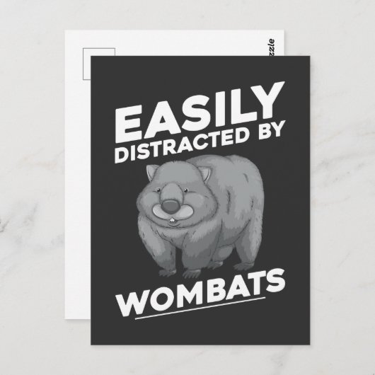 オーストラリアのウォンバットの動物に容易に気を取られる ポストカード (正面/裏面)