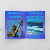 オーストラリアのエミューおよびコアラ、誕生日 カード (内部)