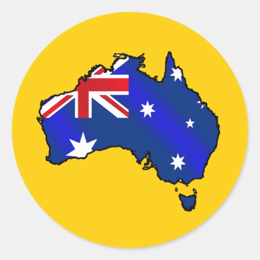 オーストラリアのオズ国旗の贈り物のオーストラリアの地図 ラウンドシール (正面)