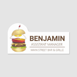 オーストラリアのオーストラリアのBBQバーベキューバーガーとロット 名札