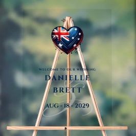 オーストラリアのカップル結婚ハートの歓迎 アクリルサイン