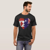 オーストラリアのカナダ国旗ハートカナダR Tシャツ (正面フル)