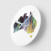 オーストラリアのカラフルなシルエット ラウンド壁時計 (傾斜)