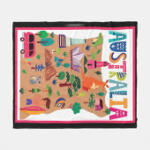 オーストラリアのカラフル旅行のポスター フリースブランケット (正面(横))