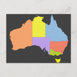 オーストラリアのカラーマップ(Australia Color Map) ポストカード