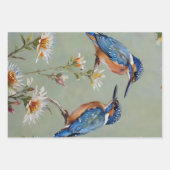 オーストラリアのカワウソと花絵を描油。 ラッピングペーパーシート (正面)