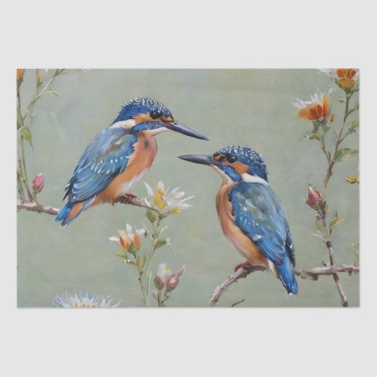オーストラリアのカワウソと花絵を描油。 薄葉紙 (正面)