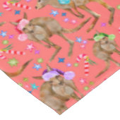 オーストラリアのカンガルーのクリスマスピンク テーブルクロス (アングル)