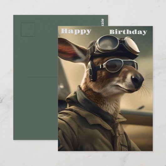 オーストラリアのカンガルー航空の王様、お誕生日おめでとうございます ポストカード (正面/裏面)