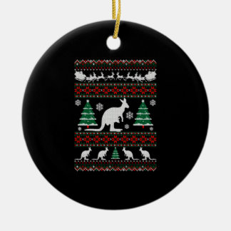 オーストラリアのカンガルー醜いクリスマスTシャツ セラミックオーナメント