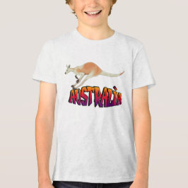 オーストラリアのカンガルー レトロ グラフィック トライブレンドTシャツ