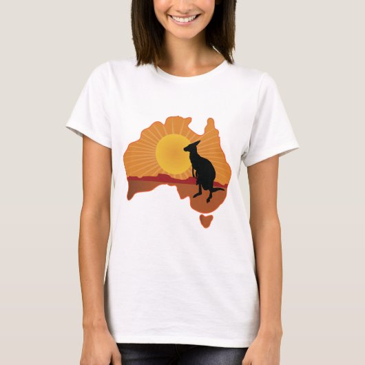 オーストラリアのカンガルー Tシャツ (正面)