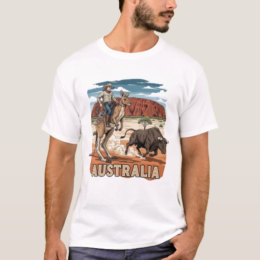 オーストラリアのカンガルーTシャツ Tシャツ (正面)