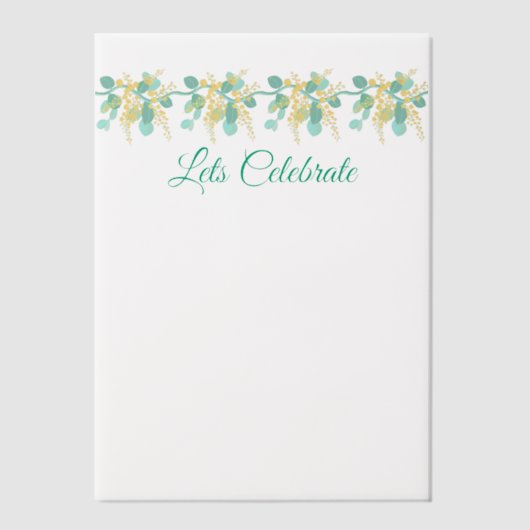 オーストラリアのガラガラの花のトップバナーの招待状 ベラム紙招待状 (正面)