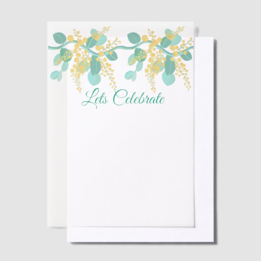 オーストラリアのガラガラの花の招待 ベラム紙招待状 (オフセット)