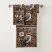 オーストラリアのクカブラウッドアートプリント、 バスタオルセット (インサイチュ)