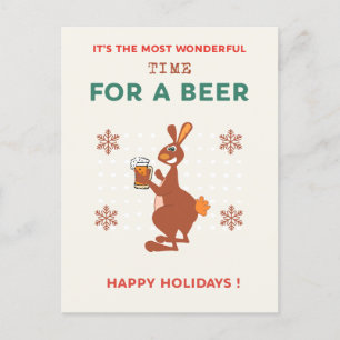 オーストラリアのクリスマスおもしろいポストカードKangaroo Pun ポストカード