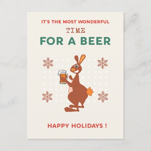 オーストラリアのクリスマスおもしろいポストカードKangaroo Pun ポストカード (正面)