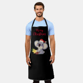 オーストラリアのクリスマスかわいいコアラ飲みカクテル エプロン (着用した状態)