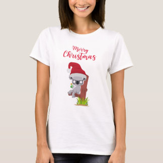 オーストラリアのクリスマスかわいいコアラ飲みデザイン Tシャツ