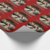 オーストラリアのクリスマスのカンガルーのギフト用包装紙 ラッピングペーパー (角)