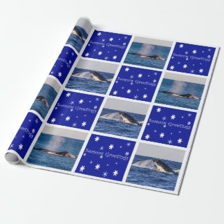 オーストラリアのクリスマスを破っているザトウクジラ ラッピングペーパー