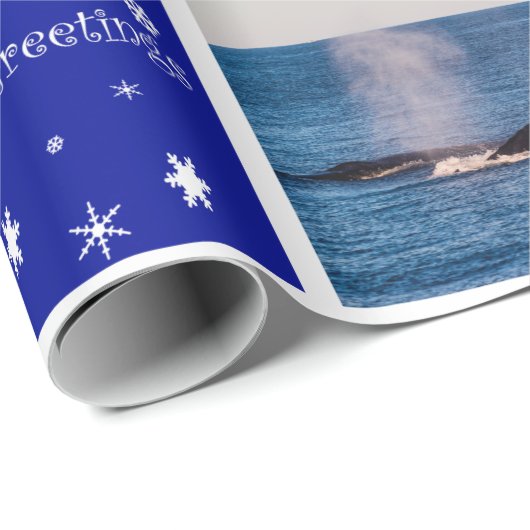 オーストラリアのクリスマスを破っているザトウクジラ ラッピングペーパー (ロールコーナー)