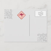 オーストラリアのクリスマスカンガロおもしろいーの道路標識 シーズンポストカード (裏面)