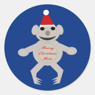 オーストラリアのクリスマスコアラ熊ステッカー ラウンドシール