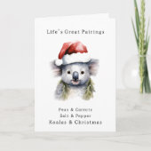 オーストラリアのクリスマスコアラ カード (正面)