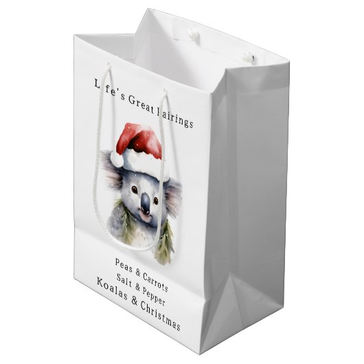 オーストラリアのクリスマスコアラ ミディアムペーパーバッグ (正面アングル)