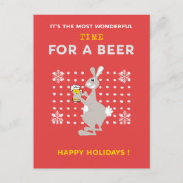 オーストラリアのクリスマスポストカーおもしろいドKangaroo Beer ポストカード