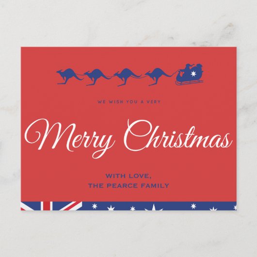 オーストラリアのクリスマスポストカードカンガルースリー ポストカード (正面)