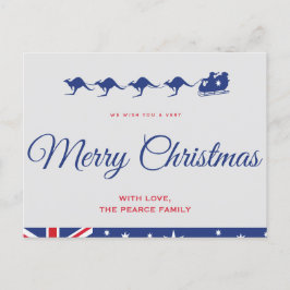 オーストラリアのクリスマスポストカード国旗カンガルーメリー ポストカード