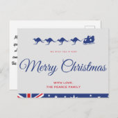 オーストラリアのクリスマスポストカード国旗カンガルーメリー ポストカード (正面/裏面)