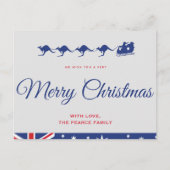 オーストラリアのクリスマスポストカード国旗カンガルーメリー ポストカード (正面)