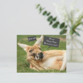 オーストラリアのクリスマスポストカード； kangaroo ポストカード (スタンド正面)